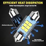 SIGANDG 6 Pcs 36MM Festoon LED Car Bulb,DC12-24V 6 SMD 2835 500LM LED Dome Reading 6500K(Xenon White) Bulbs Car Interior Light Replacement License Plate Lights Map Lamps No Polarity-2 Years Warranty - Image 4