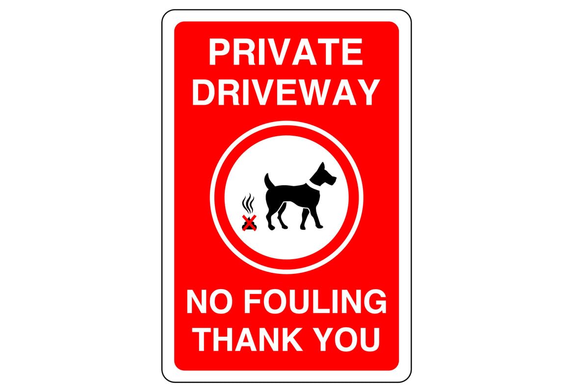 Safety First Display Ltd Red Private Driveway No Fouling Thank You - High Tack Self-Adhesive Sticker (200Mm X 150Mm) Viewing Distance Within 5M.
