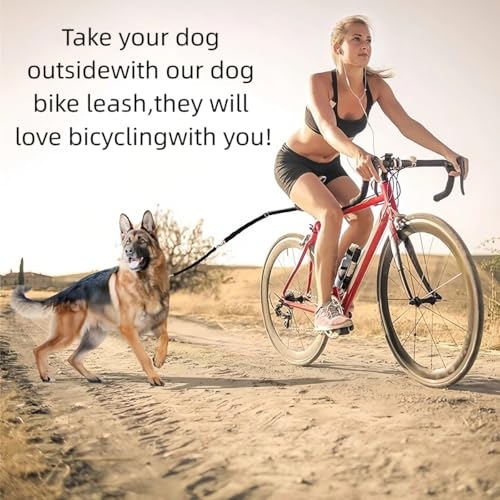 Fahrradleine für Hunde,Freihändiges Hunde Fahrrad Trainingsleine,Teleskop Fahrradleine Hund,Abnehmbar Hände Frei Fahrrad-Hundeleine,Fahrrad Hundeleine für Training,Joggen,Radfahren und Outdoor