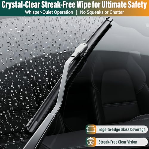 Image of Windshield Wiper Blades Replacement for Ford Explorer 2011-2017 2018 2019 2020 2021 2022 2023 2024,Original Equipment Replacement Front Rear Wiper Blade Set - 26 inch 22 inch 11 inch (Set of 3)
