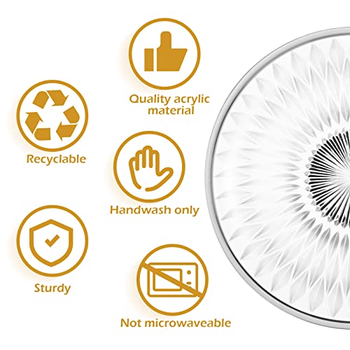 24 Pcs Acrylic Salad Plates 7.9 Inch Clear Plastic Plates Round Clear Plastic Dessert Plates Round Fruit Acrylic Plate Restaurant Serving Party Plates With Carved Pattern For Fruit Snack Bar Ktv Home #TOP3