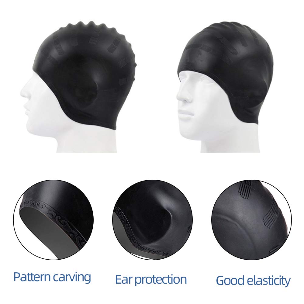 2x Süße Hai Badekappen Aus Silikon - Wasserdicht & Super Bequem