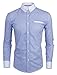 TAM WARE Mens Classic Vertical Striped Fake Pocket Longsleeve Shirt TWCMS01-BLUE-US XXL