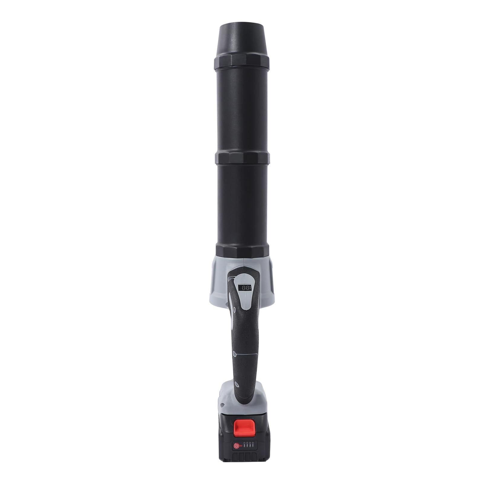 Soffiatore a batteria da 21 V con motore a spazzole, spina UE, velocità del vento 50 m/s, soffiatore in plastica in nero e grigio, assemblabile, per foglie, polvere, acqua e neve sottile, ideale per