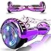 Magic Vida Hoverboard Tout Terrain 6.5 Pouces Bluetooth Puissance 700W avec Deux Barres LED Gyropode Pas Cher Auto-Équilibrage de Bonne qualité pour Enfants et Adultes(Violet Chromé)