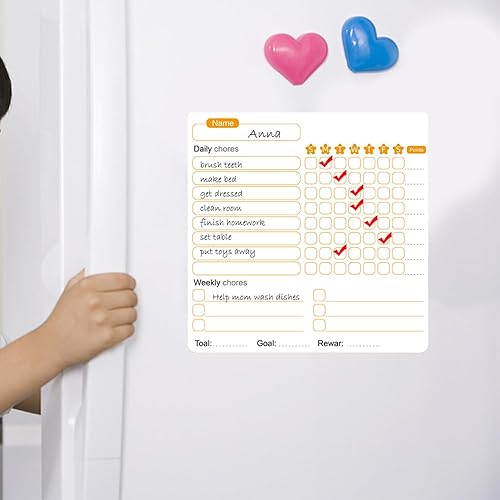 Miniatura 3 de Tabla magnética de tareas, tabla de comportamiento de borrado en seco, tablero de tareas, tabla de tareas magnética para refrigerador, tabla de