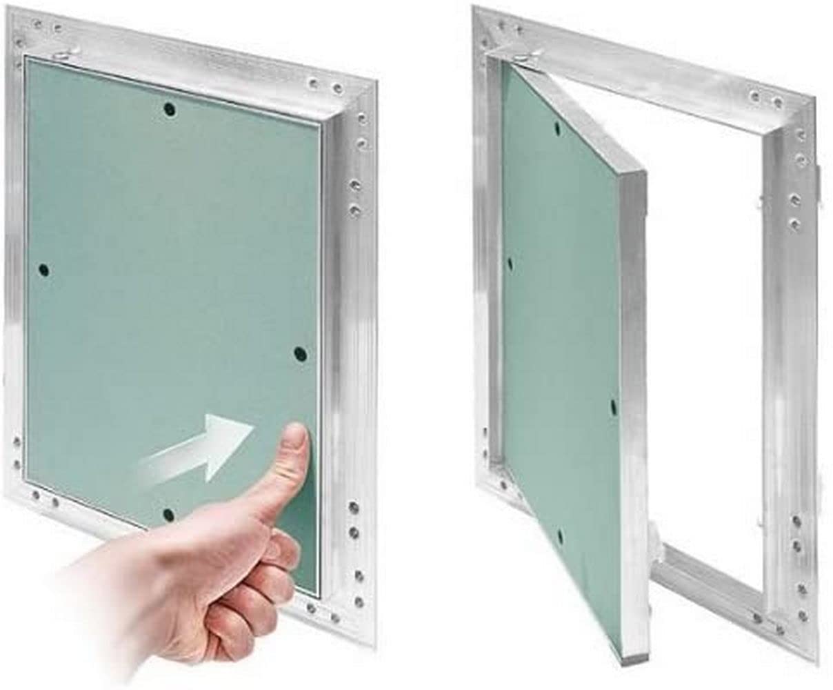 SYSTERM Tapa para revisión 250x350 mm yeso 12,5 mm KRAL8 pladur Revisión Mantenimiento Puerta 25x35 cm Mantenimiento Tapa de limpieza Mantenimiento Apertura, marco de aluminio Verde menta en seco