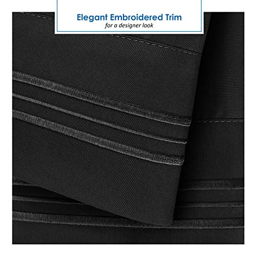 Nestl Black Short Queen Sheets for RV, Hotel Luxury RV Queen Sheets Set, 6 Piece Fitted Bed Sheet Set and Pillowcases, Super Soft, Wrinkle-Free, and Breathable Camper Bedding
