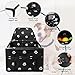Collapsible Pet Booster Car Seat - 2 Support Bars, Portable Small Dog Cat Car Carrier with Safety Leash and Zipper Storage Pocket (Black with paw Prints)