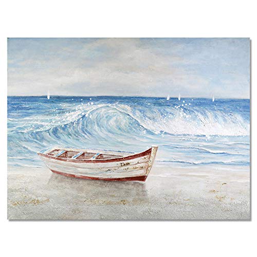 Cuadro sobre Lienzo Arte Moderno Pintado A Mano Pintura Al Óleo Cartel De Barco Marino Azul Lienzo Arte De Pared Imágenes Clásicas para La Decoración De La Habitación del Hogar