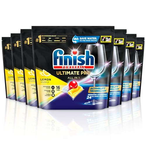 Finish Ultimate Pro Dishwasher Tablets, Lemon Sparkle, 112 Tablets