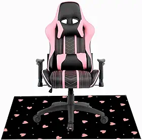 Tapete Gamer De Proteção Para Piso Coração Pattern