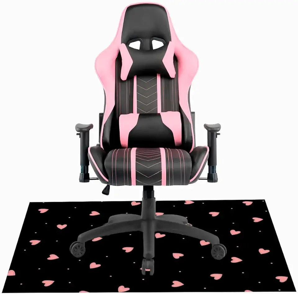 Tapete Gamer De Proteção Para Piso Coração Pattern