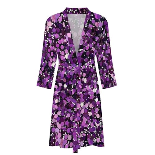Purple Glitter Pattern Funny Men's Robe Novelty Soft Lightweight Bathrobe Long-sleeve Spa Robes4