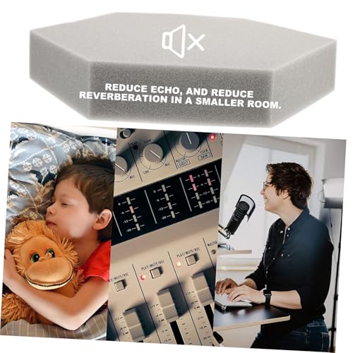Paneles hexagonales para absorción de sonido, 6 piezas, poliuretano para paredes miniatura 7