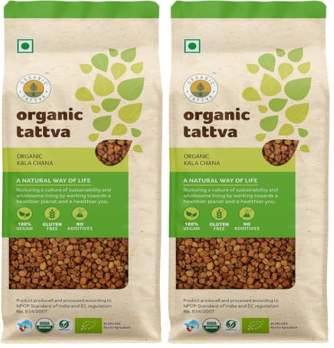 Image of Organic Tattva Organic Kala Chana 1Kg - Unpolished Black Chana | Vegan, Gluten-Free | Pure and Fresh Chana Whole for Everyday Use (Pack of 2)