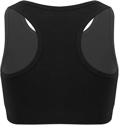 Miniatura 2 de Linjinx Sujetador deportivo brillante sin mangas para niñas y niñas, con espalda cruzada, para ballet, danza, espectáculo de actuación