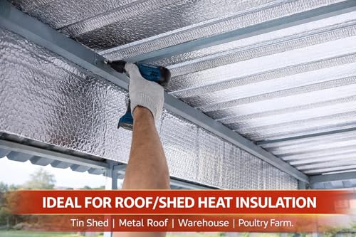 Image of Livshine Double Reflective Aluminum Foil Heat Insulation 12MM Thick Bubble Shield, Reflective Window Insulation Radiant Barrier Roll for Windows and Roof Weatherproofing (12mm 1.2Mtr x 2Mtr)