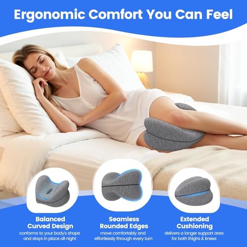 53% Off Knee Pillow for Side Sleepers with Memory Foam