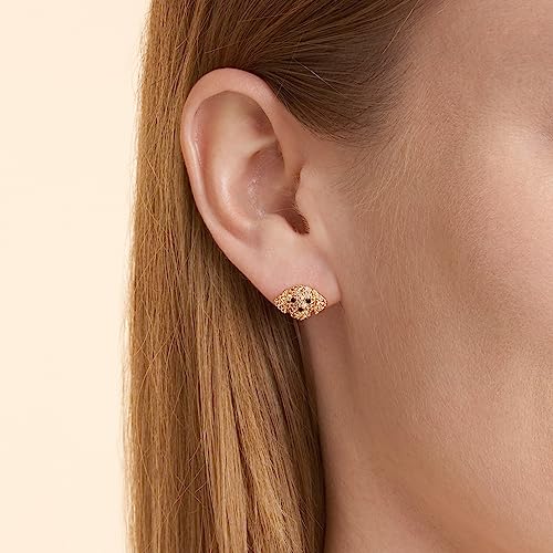 SCAMPER & CO Dog Breed Cubic Zirconia Puppy Design Stud Earrings for Women - Genuine Gemstone Sterling Silver Earrings, Premium Real 18K Yellow Gold or Gunmetal Plating Jewelry Gift for Dog Lovers2
