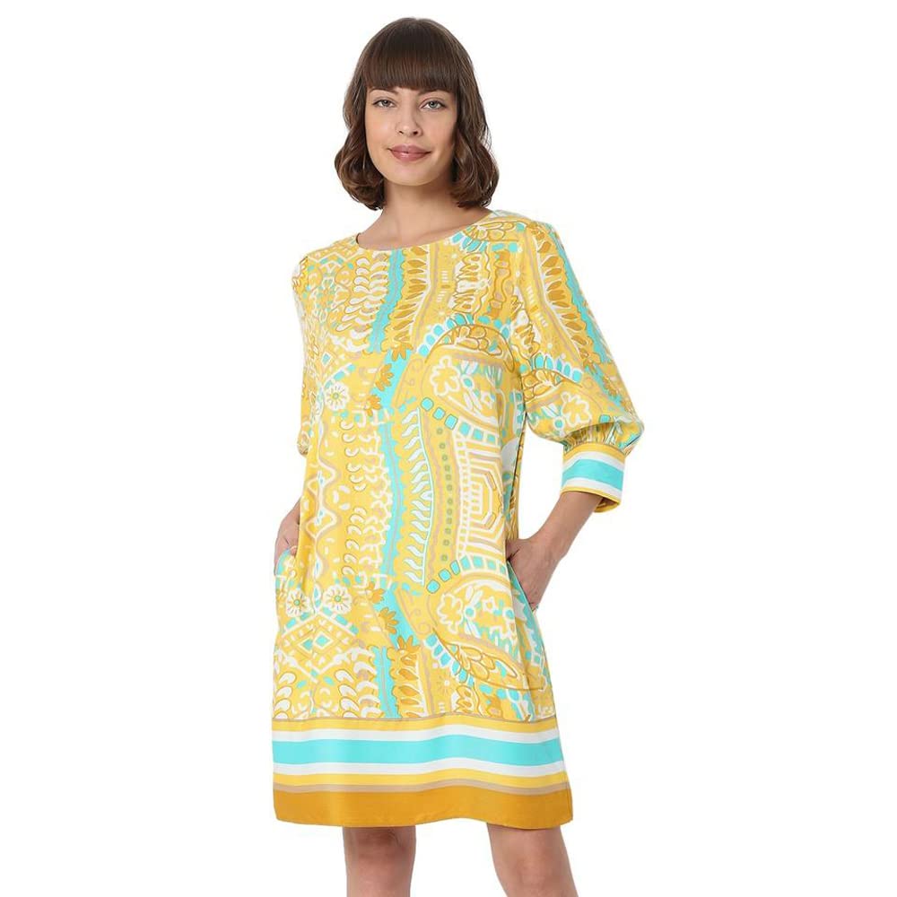 VERO MODA Women's Knee Length Viscose Shift Dress