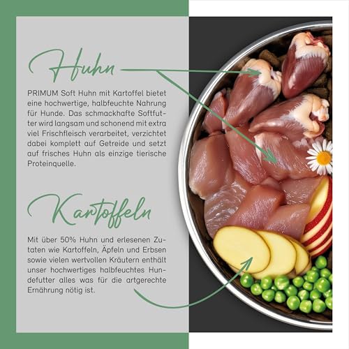 Primum - Soft Puppy Huhn mit Kartoffel - 5 kg - Halbfeuchtes Hundefutter - Getreidefreies Trockenfutter - Hoher Fleischanteil - Optimal verdaulich