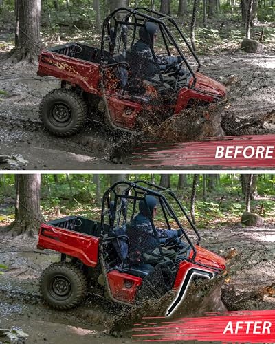 Image of SAUTVS Front Fender Flares Compatible with Honda Pioneer 520 2021-2026 / Pioneer 500 2015-2023 Accessories, Front Mud Guards Mud Flaps, Easy Installation, Full Protection