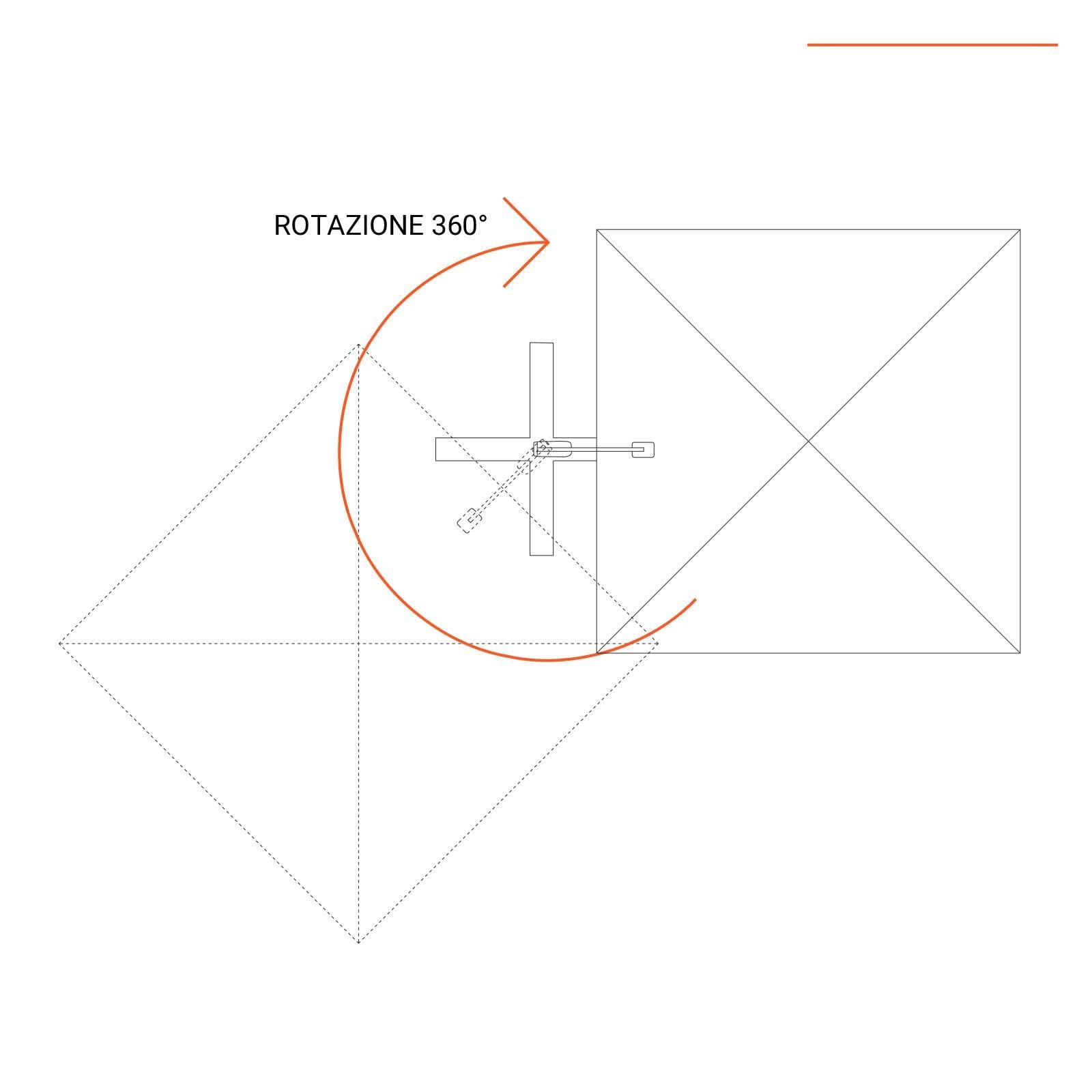 Megashopitalia Ombrellone da Giardino 3X3 MT Ecrù Base Decentrata Alluminio Telo Poliestere 250gr Impermeabile e Rotazione 360 gradi Piscina Giardino Terrazzo Bar Ristorante