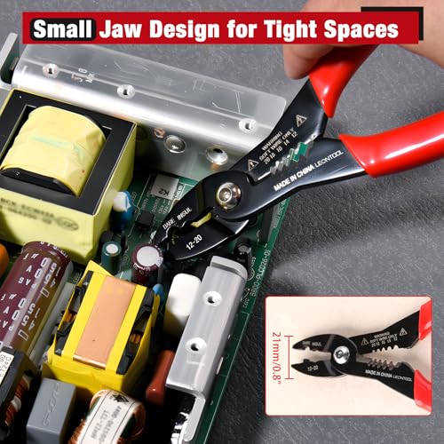 Image of 4-in-1 Multi Purpose Electricians Pliers, 7 inch Compact Wire Stripper | Wire Stripper Cutter Crimper Gripper, Cr-V Steel, Professional Crimping Tool, for 12-20 AWG Insulated & Non-Insulated Wires