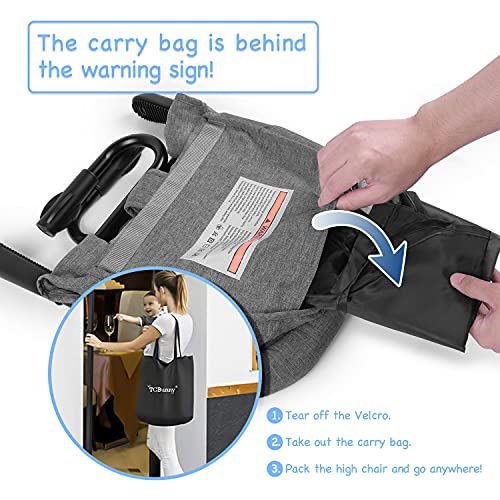 Hook On Chair with Tray, Fold-Flat Storage and Tight Fixing Clip on High Chair, Portable Baby Feeding Seat, High Chair for Home and Travel (Grey) - Thumbnail 5