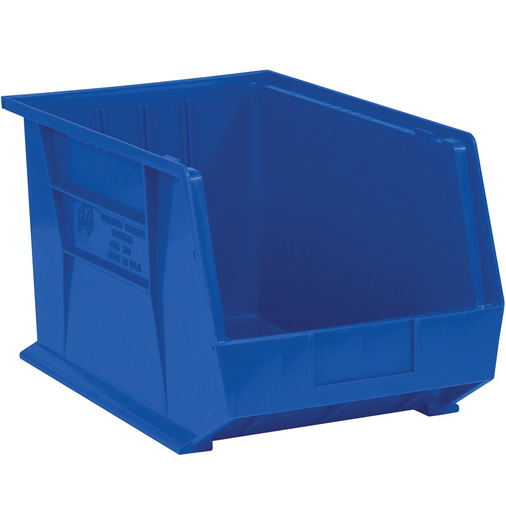 Box Packaging Plastic Stack and Hang Bin Box, Blue, 16