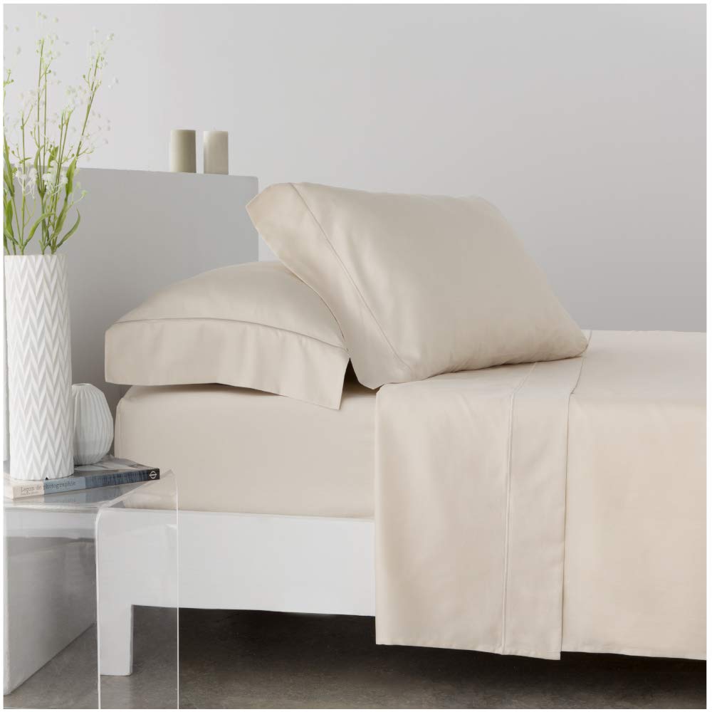 COTTON ARTean Set Di Lenzuola Bambù Beige. BIOLOGICO E