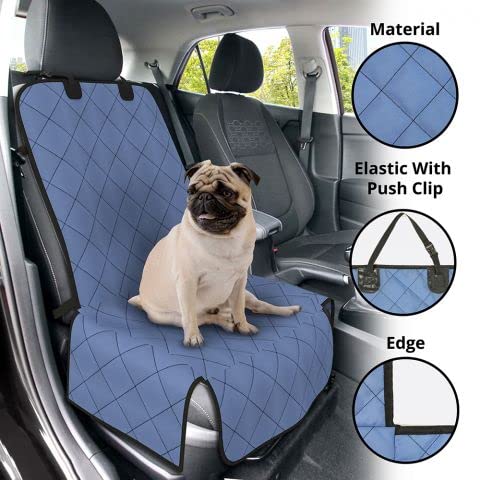 Covers & All Dog Car Front Seat Cover, 260 GSM, Made of Water-Repellent, Tear-Resistant Polyester Fabric, Layered with a 160 GSM Anti-Skid Material (Sky Blue, 24