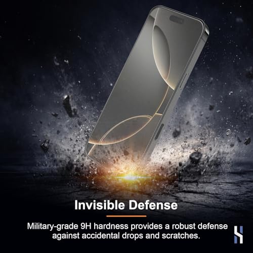 Image of Matte Tempered Glass for iPhone 16 Pro (6.3 Inch) Military Grade 9H Screen Guard, Anti-Scratch, Shatterproof, Edge-to-Edge Full Coverage - Black Border