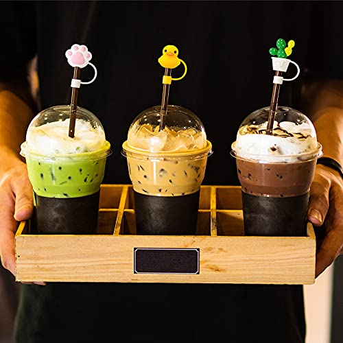 Image of 16 Pieces Silicone Straw Tips Covers Reusable Drinking Straw Tips Lids Anti-dust Silicone Straw Caps for 7-8 mm Straws Airtight Seal Splash Proof Straw Tips Covers (Cactus Flower Style)