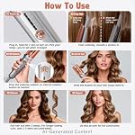 KIMUSE Automatic Rotating Curling Iron, 1.25 Inch - 4 Temp, Fast Heating, 2-Way Rotation, Anti-Scald & Tangle-Free, 30Min Auto Shut-Off, Dual Voltage for Travel, for All Hair Types & Beginners