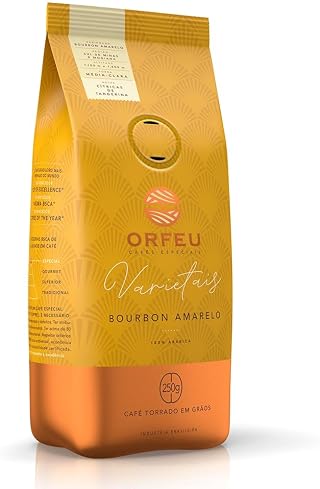 Orfeu Café Bourbon Amarelo em Grãos, 100% Arabica, Torra Média Clara 250g | 100% Arábica, Torrado em Grãos, Certificação de Origem, Cup of
