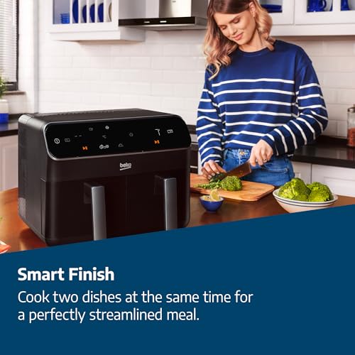 Beko Dual Zone Air fryer ExpertFry FRL5387B | 8.5L Capacity | Smart Finish | Match Cook | Wide LED Screen | 7 Automatic Cooking functions | Dehydrate | Air Fry, Black - Image 7