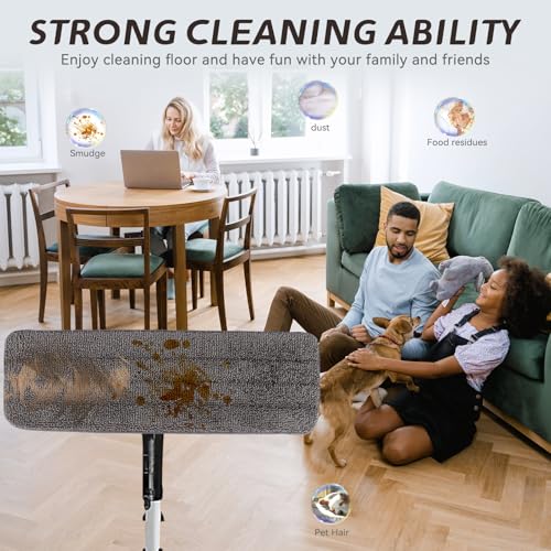 Image of Replacement Mop Pads Fit for Rubbermaid Commercial 18 inch and 17 inch Mops - 10 Pack Wet & Dry Commercial Cleaning Reusable Refills Fit for Any Microfiber Flat Mop System 18 inch and 17 inch - Gray
