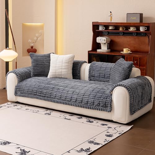 GKXLH Neu Dicke rutschfest Sofa überzug 2 3 4 Sitzer (Dunkelgrau, 70x70cm) – Ansicht 6