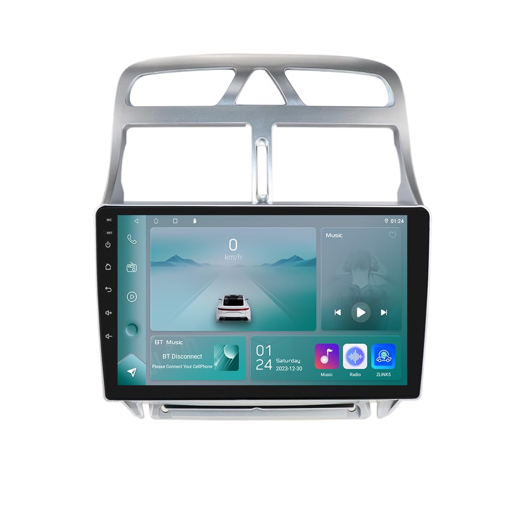Ossuret Autoradio pour Peugeot 307 307CC 307SW (2002-2013),9 Pouces Android 13 écran Tactile 2+32 Go Navigation GPS avec Carplay Android Auto WiFi Bluetooth Commande au Volant DSP USB