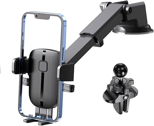 BELOMI Soporte de teléfono para automóvil, soporte de teléfono manos libres para ventilación del parabrisas del salpicadero del automóvil, soporte