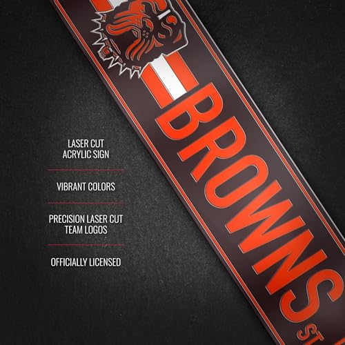 Rico Industries NFL Football Cleveland Browns Standard Laser Cut Acrylic Street Sign 3.5” X 14.25” Home Decor - Bedroom - Office - Man Cave - image 6