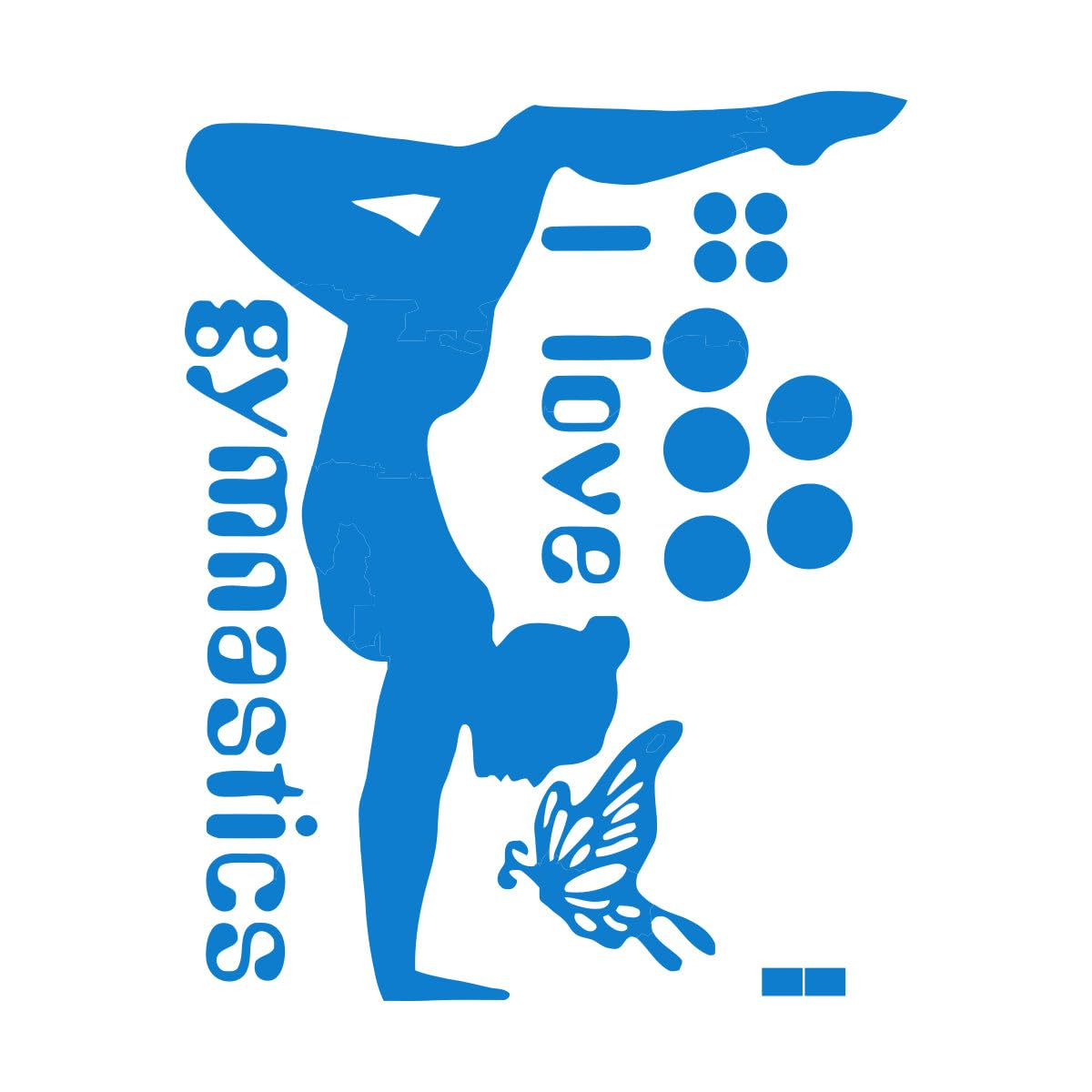 I Love Gymnastics Dancing Butterfly Wall Stickers for Living Room Girls Bedroom Wall Decor Extra Large - 91x152cm โ image 1