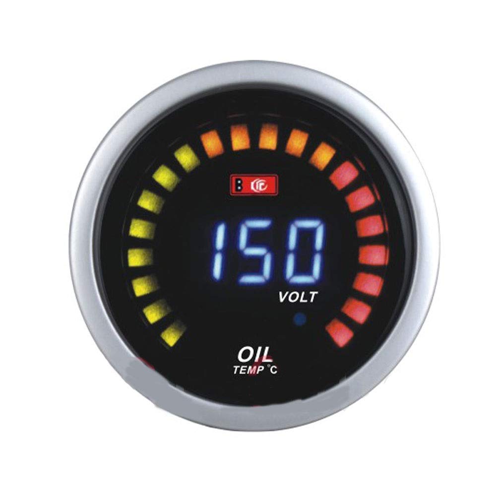 DOUKI Car Instruments 2”Plasma Gauge Digital Oil Temperature Gauge, Car Modification Instrument Barrel Type Instrument