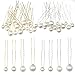 hocadon 32 Stück Perlen Haarnadeln U-Form, Braut Haarnadeln with Pearls, Silber/Gold Haarschmuck Zubehör für Party Prom Hochzeit, 4 Größen Size