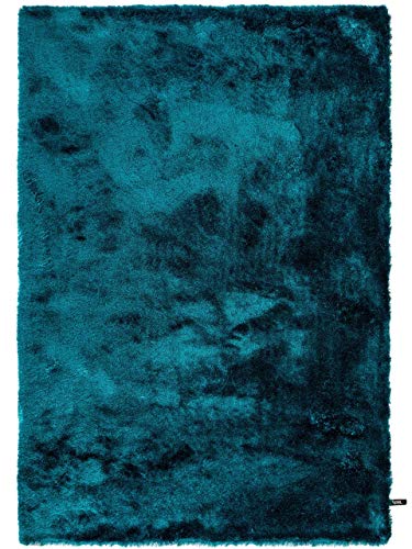 benuta Shaggy Hochflor Whisper Türkis 120x170 cm | Langflor Teppich für Schlafzimmer und Wohnzimmer Tapis, Fibres synthétiques, Turquoise, 120 x 170 cm