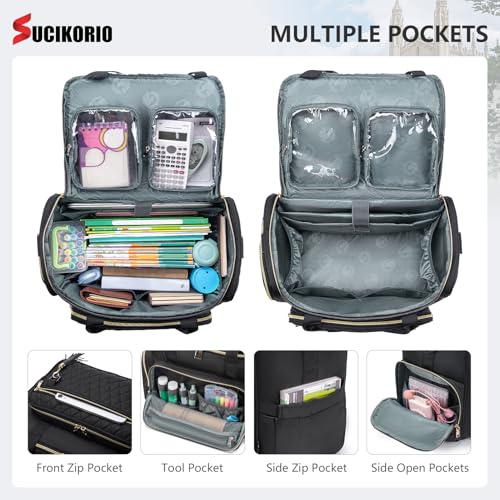 Rolling Laptop Bag 17.3 Inch With Insulated Lunch Bag 3 IN 1 Waterproof Rolling Briefcase With Wheels for Women2