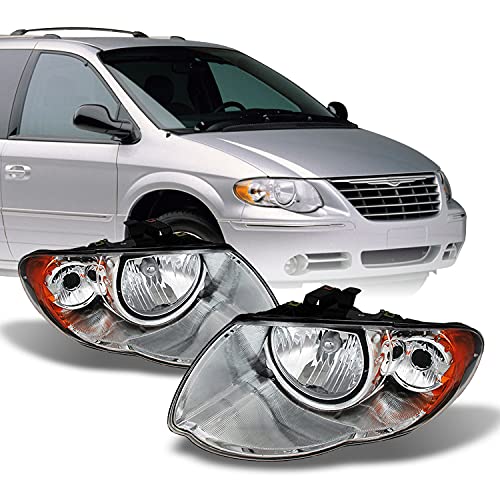 Akkon - For 2005-2007 Chrysler Town & Country Oe Style Headlights Housing Crystal Assemblies #TOP18