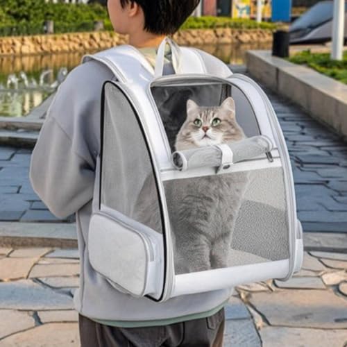 Mochila de viaje para gatos transpirable ideal para escapadas urbanas rosa 4